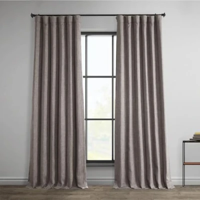 Image de HPD Half Price Drapes BOCH LN185 P Rideaux occultants en Faux Lin pour Chambre à Coucher (1 Panneau), 127 x 213 cm, Vison