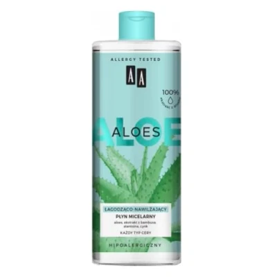 Image de AA Aloe vera 100% extrait d&#039;aloe liquide micellaire apaisant et hydratant 400 ml