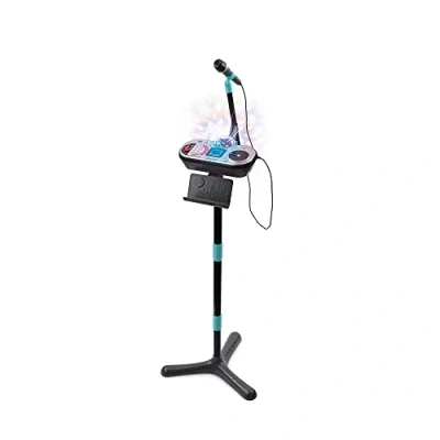 Image de VTech Kidi SuperStar DJ Studio Noir, Micro Karaoké Enfant 9 en 1 avec Table de Mixage, Boule Disco Lumineuse Rotative, Apprentissage du Chant et Jeux, Cadeau Dès 6 Ans Contenu Français