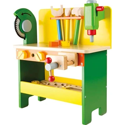 Image de Small Foot 1538 Etabli &quot;Christian&quot; en bois, jouets bois avec vis, écrous et planches perforées, à partir de 3 ans