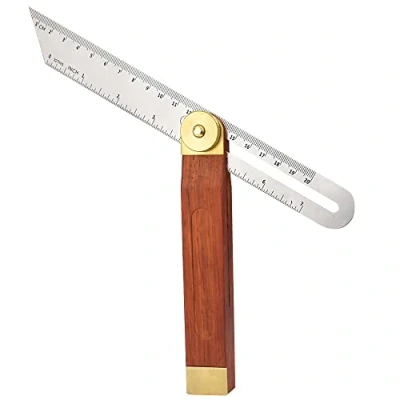 Image de WANTOUTH Équerre de Menuisier, 200 mm Fausse Equerre en T, Équerres Charpentier Inox, Outils Mesure Menuiserie Réglable, pour Charpentier, Artisan, Travail du Bois