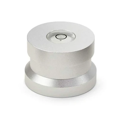Image de Dynavox Single Puck ASP3 Adaptateur en Aluminium pour disques Simples de 45 mm avec fiole intégrée réglage la Platine Argenté