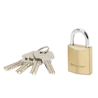 Image de Master Lock 2930EURD Cadenas à Clé Extra Fin en Laiton, Doré, 5,4 x 3 1,4 cm