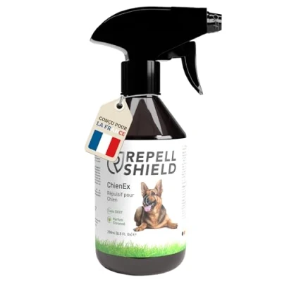 Image de RepellShield® Repulsif Chien &amp; Chiot pour Textile, Maison, Jardin 250ml Non Tachant Répulsif Intérieur: Anti Marquage Urinaire Mordillage Exterieur: Creuser des Trous