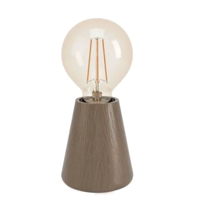 Image de Eglo lampe de table Asby, luminaire décoratif au style japonais, chevet en bois brun foncé, éclairage pour salon et chambre à coucher, certifiée FSC, douille E27