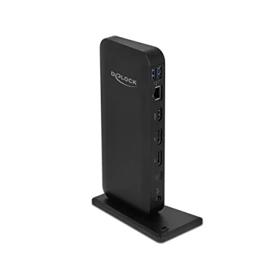 Image de Station d&#039;accueil USB Type C noire, DisplayPort, HDMI, C, A