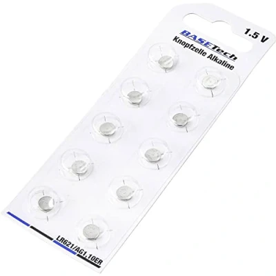 Image de Basetech AG1 Pile Bouton LR 621 alcaline(s) 6 mAh 1.5 V 10 pc(s)