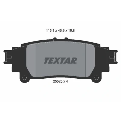 Image de TEXTAR 2552501 Jeu de plaquettes frein non préparé pour indicateur d&#039;usure LEXUS: IS 3, RC, GS IV
