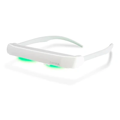Image de DAYVIA Lunettes de Luminothérapie LED SUNACTIV, Simulation la Lumière du Jour, 3 Niveaux d&#039;Intensité Ajustables, Timer Intégré, Blanc et Gris, Agréement CE Médical Fabrication Française