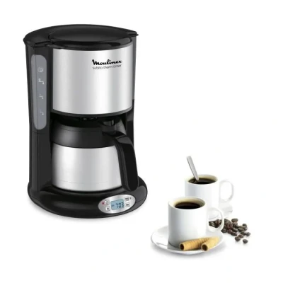 Image de Moulinex FT362811 Cafetière Filtre Subito Programmable Isotherme 8 12 Tasses Verseuse Inox Anti Goutte Maintien au Chaud 4 Heures Café Noir