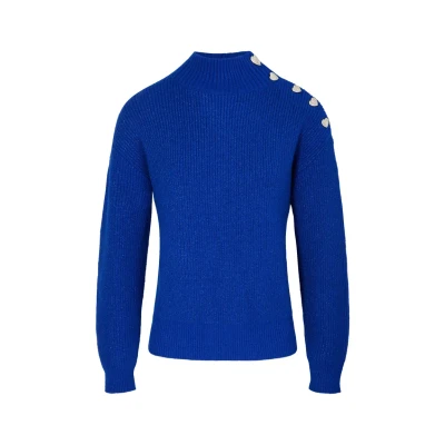 Image de Morgan Longsleeved WITH Buttons Pullover, Femme, Taille: Large, Bleu electrique