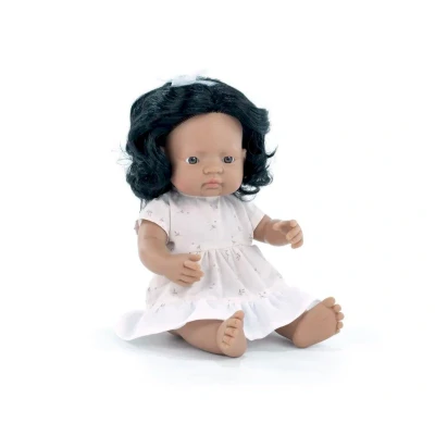 Image de Miniland Poupée Fille sud américaine 38cm. Fabriquée en Espagne avec Un arôme de Vanille. Anatomiquement correcte. Collection My Friends &amp; Me