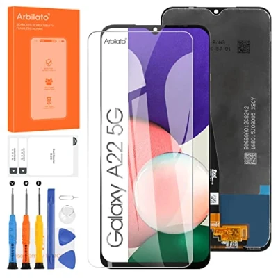 Image de Arbilato Écran pour Samsung Galaxy A22 5G De Remplacement A226 LCD SM A226B,SM A226L Tactile Digitizer Assemblée Pièces Réparation (Noir)