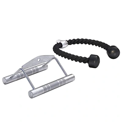 Image de GORILLA SPORTS® Corde Triceps avec Triangle de Tirage Parallèle, Chromé, Double Poignées, Antidérapantes, Max. 200kg Traction, pour Biceps/Triceps, Musculation, Entraînement, Gym, Fitness