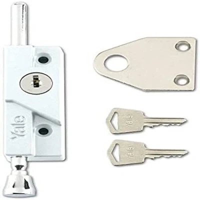 Image de Yale V 8K116 WE Verrou de Porte Multi usages, Finition Blanche, sécurité Standard, Emballage Visi, Convient pour Les Portes à charnières et en Bois