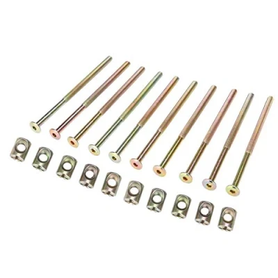 Image de 10 pièces M6 boulons écrous kit, 120mm de meubles avec 6mm baril attache connecteur carbone, pour joindre le bois, les planches, plans travail cuisine