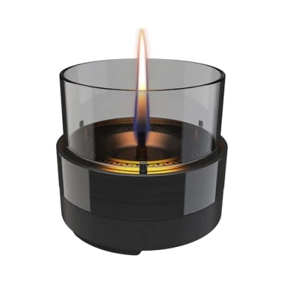 Image de Tenderflame Holly cheminée de Table en chêne Noir, Ignifuge, ininflammable, écologique, sans Danger pour la Flamme, 30x30x11cm