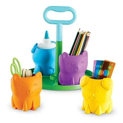 Image de Learning Resources rangement en forme d’animaux pour enfants Create a Space, matériel de bricolage enfants, plateau d’organisation la pièce jeu, 3+