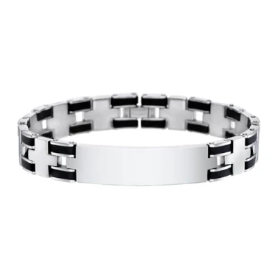 Image de Lotus Style Bracelet, Homme, Taille: 21, Silberfarben/ schwarz