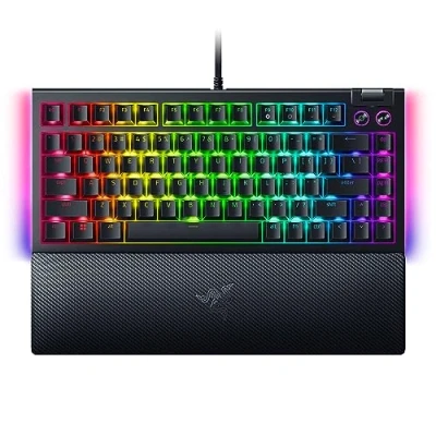 Image de Razer BlackWidow V4 75% Clavier gaming mécanique remplaçable à chaud (Disposition compacte, Éclairage sous jacent sur 2 côtés, Molette multifonction et touches multimédias) US Layout Noir