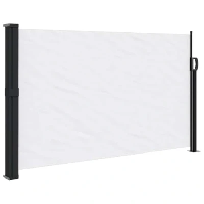 Image de vidaXL Auvent latéral rétractable Blanc 117x300 cm, écran d’intimité de Jardin, Brise Vue Balcon, d&#039;extérieur, d&#039;extérieur