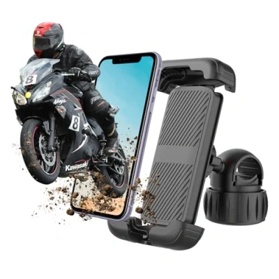 Image de Moman Support Telephone Velo, PML1 Universel Porte Moto du Guidon à 360 Rotation Antidérapant Installation sans Outil pour Téléphone de 4.7&#039;&#039; 6.8&#039;&#039;, Velo