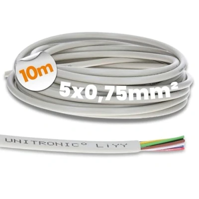 Image de Lapp Unitronic LiYY 0028605 Câble de données en PVC 5 x 0,75 mm² 10 m à souder pour carte signal sonnette Rallonge LED fils