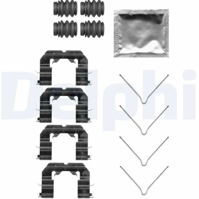 Image de DELPHI LX0738 Kit d&#039;accessoires, plaquette de frein à disque HYUNDAI: i20 II 3/5 portes, OPEL: Corsa E portes