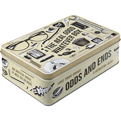 Image de Nostalgic Art 30754 boîte de Conservation rétro Plate Whatever Odds &amp; Ends Box Idée Cadeau nostalgique, en tôle avec Couvercle, Design Vintage, 2,5 l