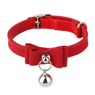 Image de Collier Réglable avec Pendentif Cloche pour Chaton Chat Rouge