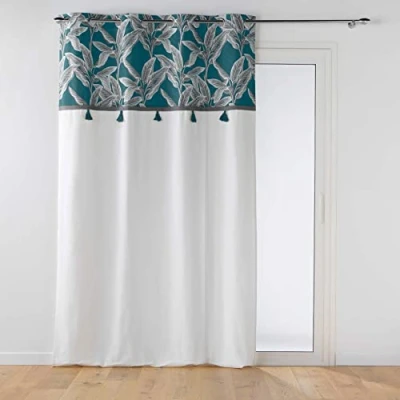 Image de Douceur d&#039;Intérieur Rideau, Coton, Isibelle Bleu, 140 x 240 CM