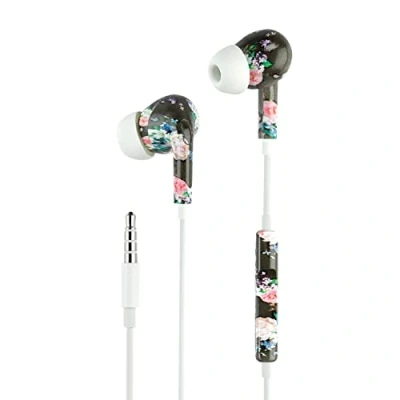Image de Music Sound,ÉCOUTEURS Fantasy Intra Auriculaires,Écouteurs Auriculaires avec Fil et Microphone Intégré Connecteur Jack 3.5 mm,Câble Anti enchevêtrement 1,2 m Motif Fleurs AUINEARMSFAN222