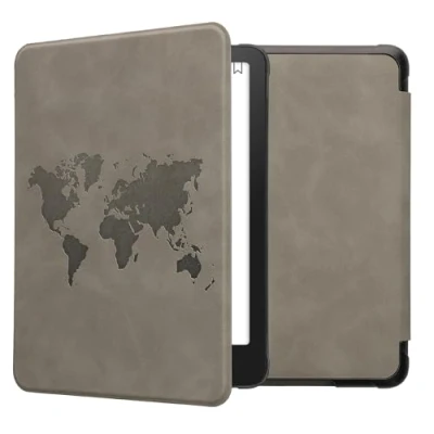 Image de kwmobileÉtui Compatible avec Amazon Kindle Paperwhite (12. Gen 2024)/Kindle Colorsoft Coque Étui à Rabat magnétique tabletteeReader Similicuir Gris