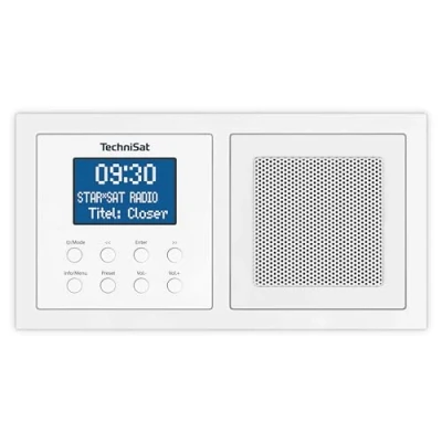 Image de TechniSat DIGITRADIO UP 1 DAB + Radio encastrable pour installation dans chaque boîtier d&#039;encastrement double (DAB, FM, réception Bluetooth, LCD, dimmable, réveil, minuterie, 2 W RMS) blanc