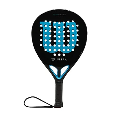 Image de Wilson Raquette de Padel Ultra Team V2, Fibre Verre/EVA, 366 g, Noir/Bleu, WR067011U2