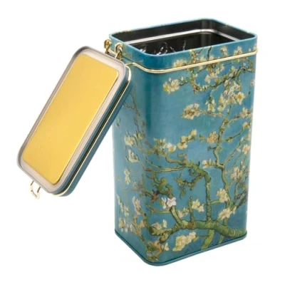 Image de Fridolin 19404 Boîte de conservation/café en métal avec fermeture à étrier Volume : environ 1,4 l Van Gogh fleur d&#039;amandier