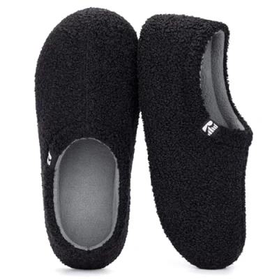 Image de RockDove Chausson d&#039;Intérieur Fermé en Polaire Teddy pour Femme, 40/41 EU, Noir