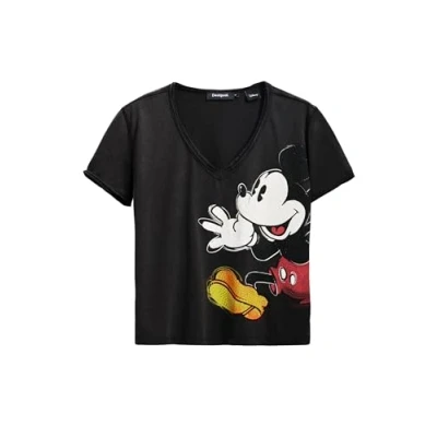 Image de Desigual Mickey Mouse Tshirt imprimé, Femme, Taille: Small, Black