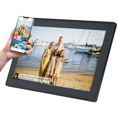 Image de Cadre Photo Numérique DENVER PFF 1515B Écran Tactile IPS 15,6&#039;&#039; Wi Fi Logiciel FRAMEO