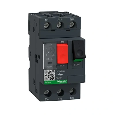 Image de Schneider Electric TeSys GV2ME disj. moteur 2,5..4A 3P 3d déclencheur magnéto thermique GV2ME08