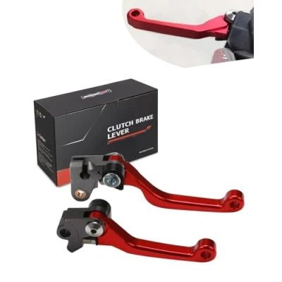 Image de Levier Embrayage Frein Moto,Billet Pivot Pliable De pour CR80R CR85R 98 07 CRF150R 17 CR125R CR250R 92 03 CRF450R 02 Rouge