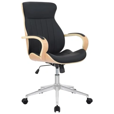 Image de CLP Chaise de Bureau Melilla Similicuir I Ergonomique Assise Confortable Fonction Rotation 360, Bascule, Couleur:Nature/Noir