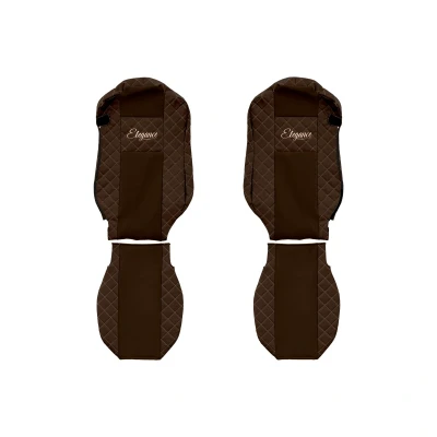 Image de F CORE Elegance FX13 BROWN Couverture de siège marron À motifs Similicuir avant