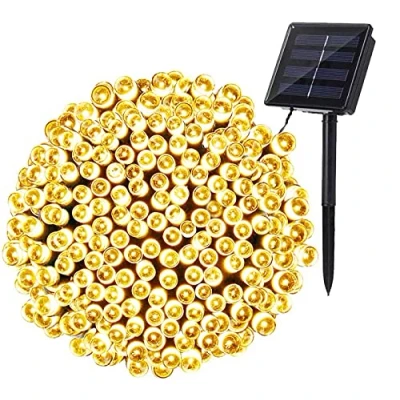 Image de BrizLabs Guirlande Lumineuse Exterieur Solaire, 20M 200 LED Solaire Intérieur Étanche 8 Modes Lumière Lampe Décoratives pour Jardin Patio Arbres Clôture Maison Noel Mariage (Blanc Chaud)
