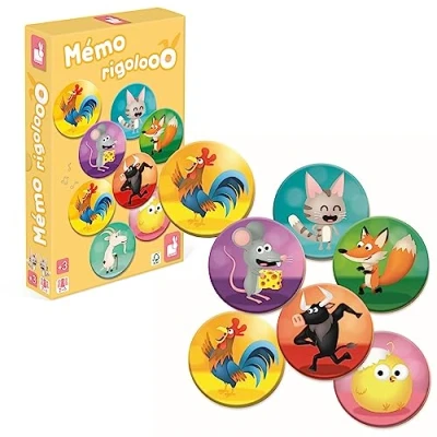 Image de Janod Mémo Rigolooo Jeu de Mémoire et d&#039;Association 2 à 6 joueurs Dès 3 ans J02736