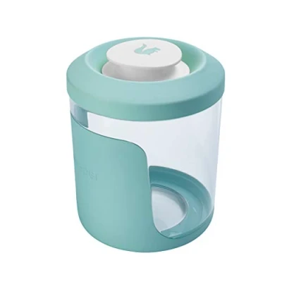 Image de keeeper Boîte à céréales, Couvercle 2 en 1 avec bec verseur et entonnoir, Surface antidérapante, Plastique sans BPA, 1,25 l, Ø 13,5 x 18 cm, Antonio, Vert menthe