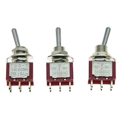 Image de salecom 3 x Position DPDT Mini interrupteur à bascule pour guitare sur Off voiture/bateau Interrupteurs
