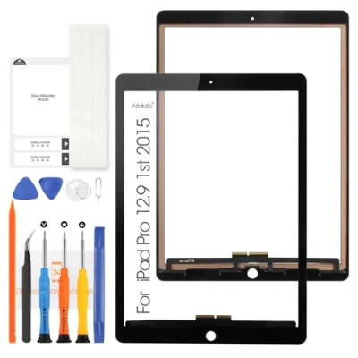 Image de Arbilato pour iPad Pro 12.9 2015 1st 1 Écran Tactile Remplacement A1652 A1584 Digitizer Capteur avec Kits de réparation (Pas LCD) (Noir)