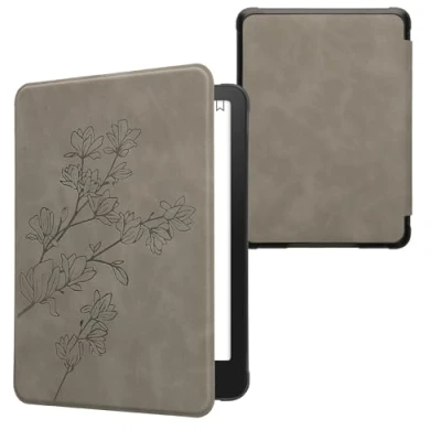 Image de kwmobileÉtui Compatible avec Amazon Kindle Paperwhite (12. Gen 2024)/Kindle Colorsoft Coque Étui à Rabat magnétique tabletteeReader Similicuir Gris