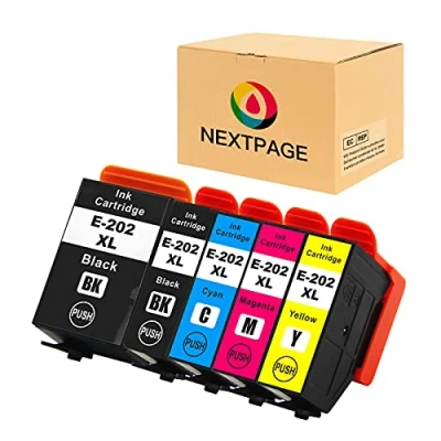 Image de NEXTPAGE 202XL Cartouche d&#039;encre de Rechange pour Epson 202 XL Expression Premium XP 6100 6105 6000 6005 6001 Multipack (1 Noir,1 Photo Noire,1 Cyan,1 Magenta,1 Jaune)